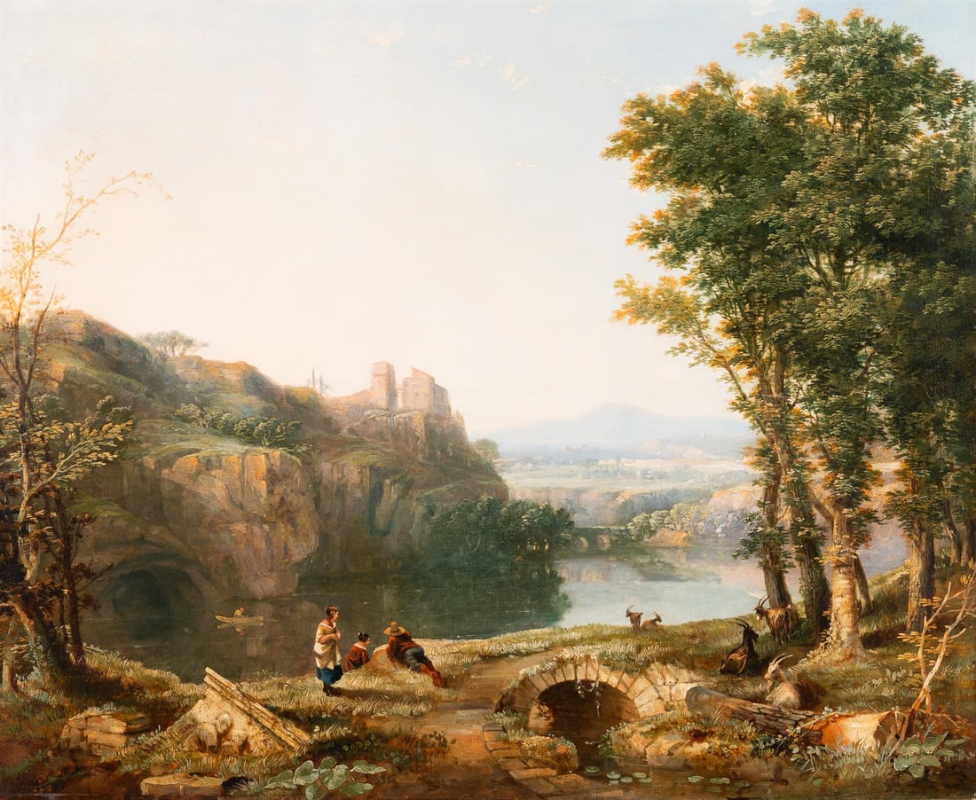 WALTER WILLIAMS (BRITISH ACTIVE 1841-1881), AN ITALIANATE LANDSCAPE WITH ROMAN RUINS (1 of 3)