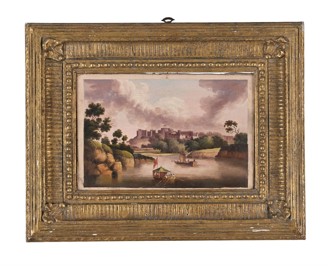 AFTER JAN PEETER VERDUSSEN, VIEW OF WINDSOR CASTLE: AFTER JAN PEETER VERDUSSENVIEW OF WINDSOR CASTLEOil on canvas14.5 x 21cm (5½ x 8¼ in.)With slight variants, the picture derives from the painting in Anglesey Abbey, Cambridge