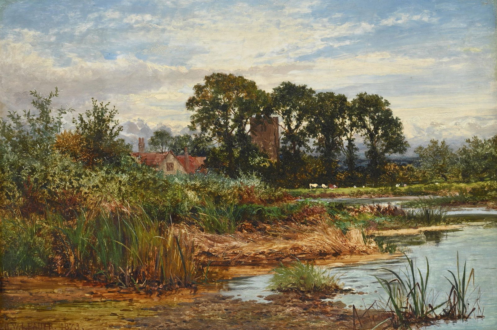 BENJAMIN WILLIAMS LEADER (BRITISH 1831 - 1923), THE CHURCH AT GORING ON THAMES (1 of 3)