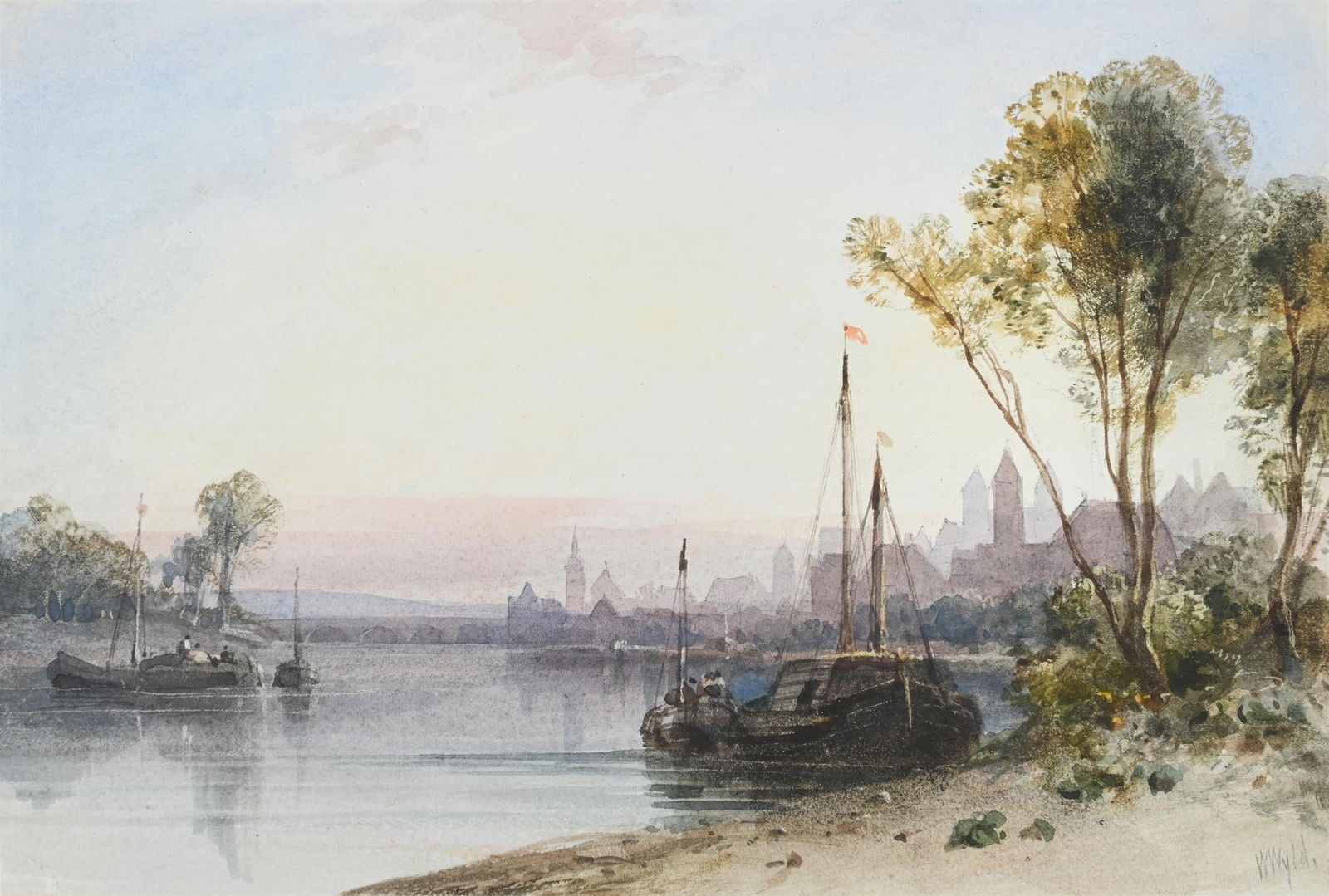 WILLIAM WYLD (BRITISH 1806 - 1889), A VIEW OF RATISBON ON THE DANUBE (1 of 3)
