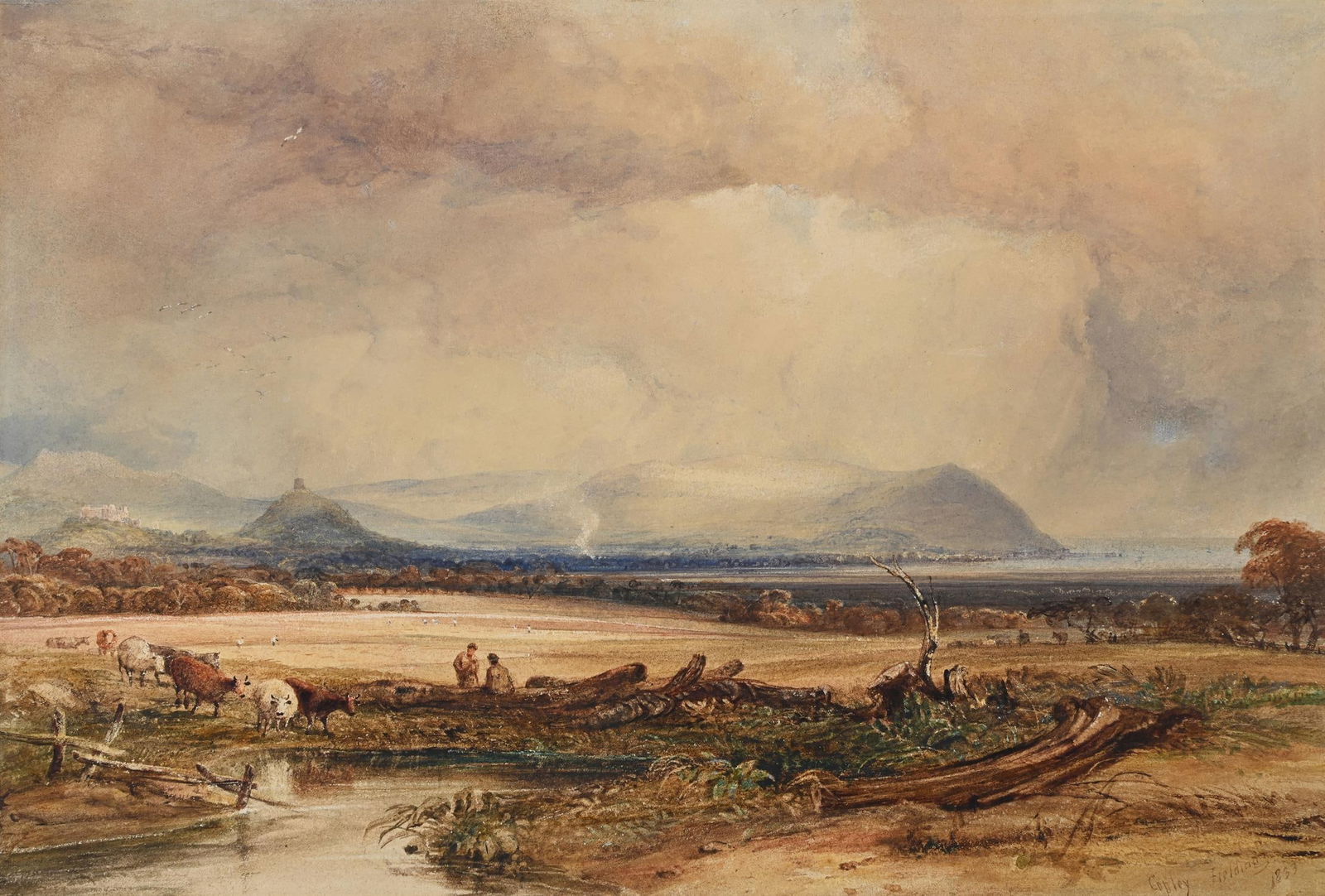 ANTHONY VANDYKE COPLEY FIELDING (BRITISH 1787-1855), A DISTANT VIEW OF MINEHEAD AND DUNSTER CASTLE (1 of 3)