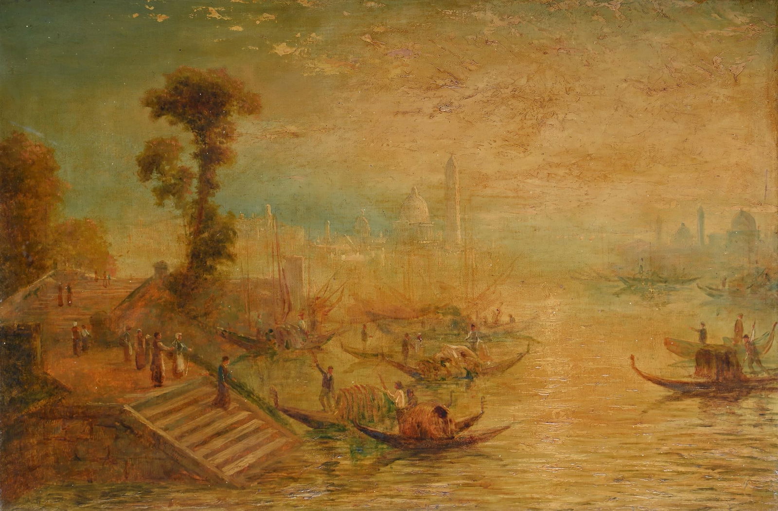 MANNER OF JOSEPH MALLORD WILLIAM TURNER, A VENETIAN VIEW WITH GONDOLAS (1 of 3)