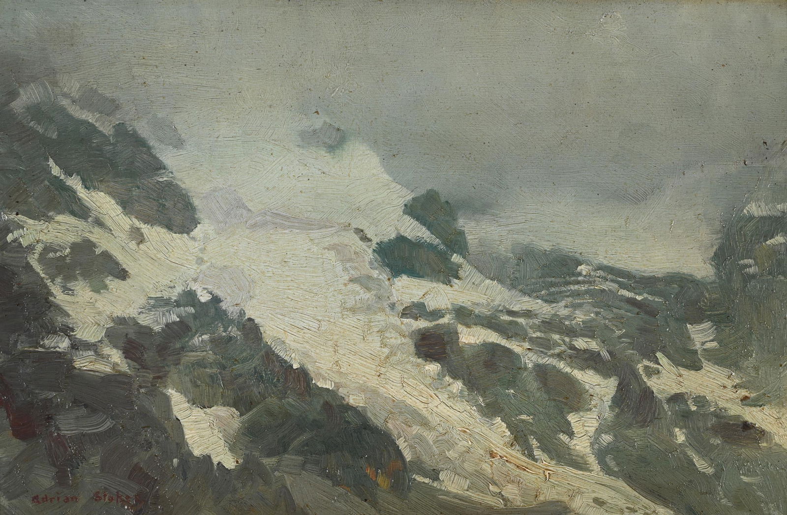 ADRIAN SCOTT STOKES (BRITISH 1854 - 1935), MOUNTAINSCAPE: ADRIAN SCOTT STOKES (BRITISH 1854 - 1935)MOUNTAINSCAPEOil on panelSigned (lower left)17 x 26cm (6½ x 10 in.)