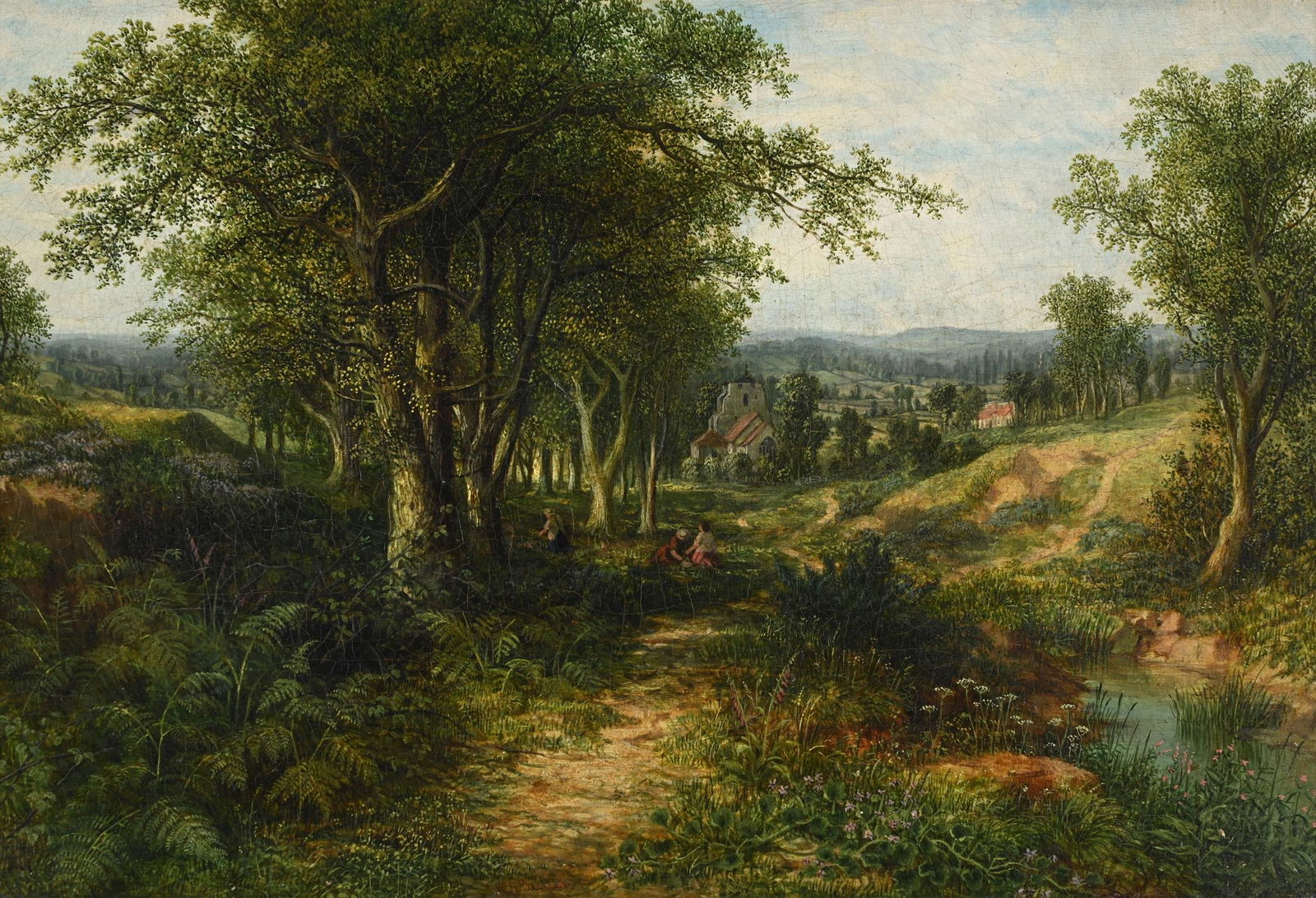 FREDERICK JOHN RAILTON (BRITISH ACTIVE 1846-1866), FIGURES IN A WOODED LANDSCAPE (1 of 3)