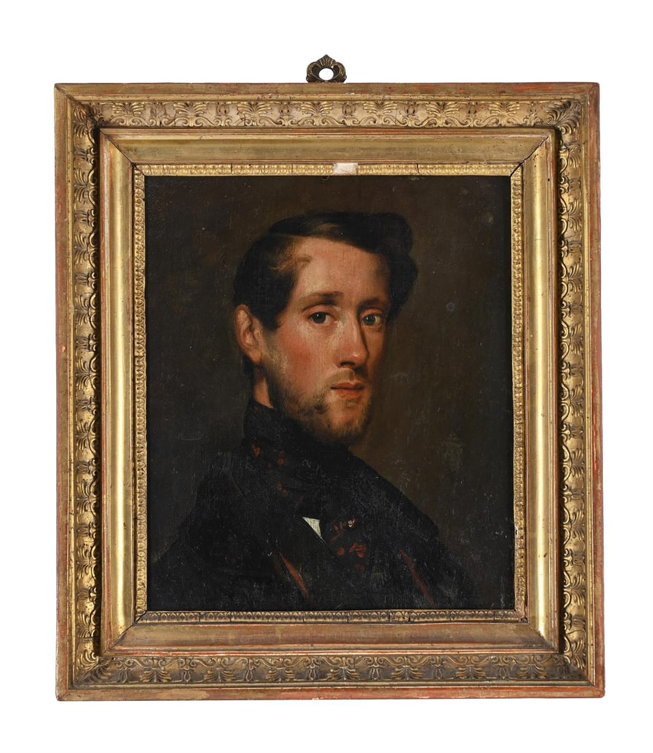 ATTRIBUTED TO GEORGE FREDERIC WATTS (BRITISH 1817-1904), PORTRAIT OF A GENTLEMAN (1 of 3)