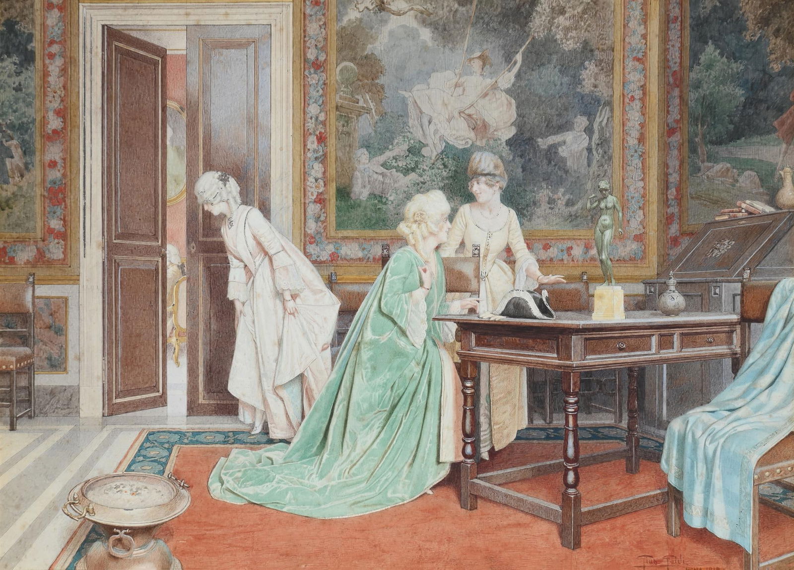 G** GUIDI (ITALIAN 19TH/20TH CENTURY), EAVESDROPPERS (1 of 3)