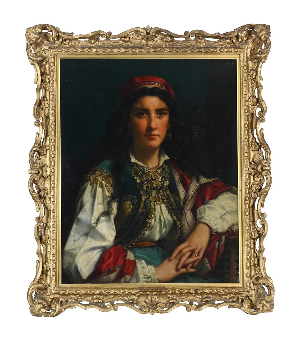GÉRARD JOZEF PORTIELJE (BELGIAN 1856-1929), AN ALBANIAN BEAUTY (1 of 4)