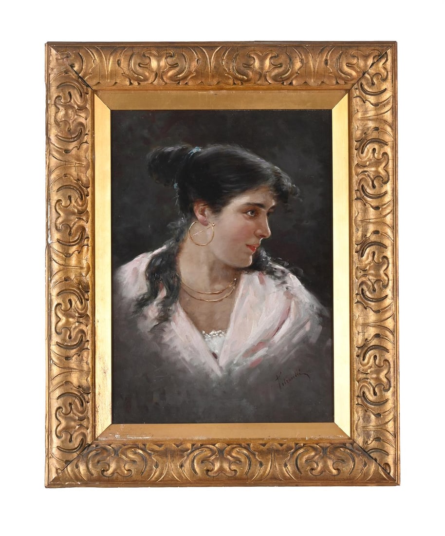 ARTURO PETROCELLI (ITALIAN 1856-1926), PORTRAIT OF AN ITALIAN LADY (1 of 3)