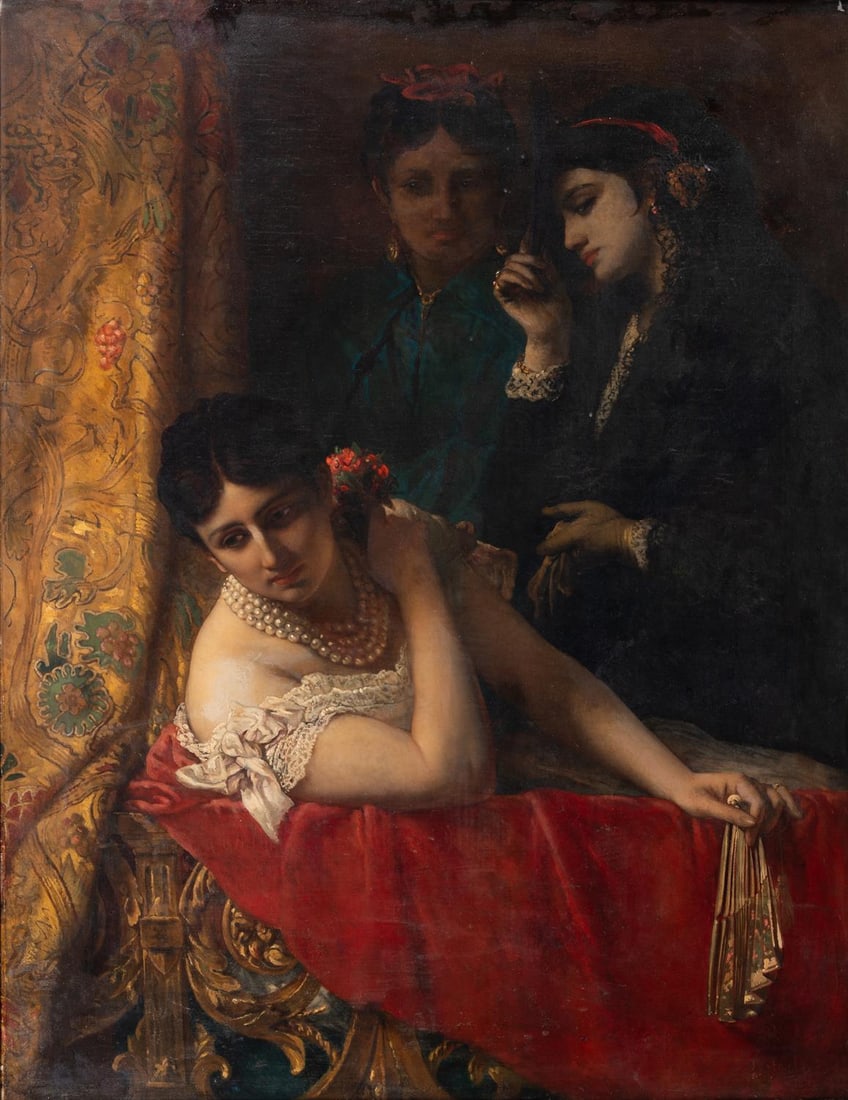 JEAN-FRANÇOIS PORTAËLS (BELGIAN 1818-1895), LADIES AT THE OPERA (1 of 4)