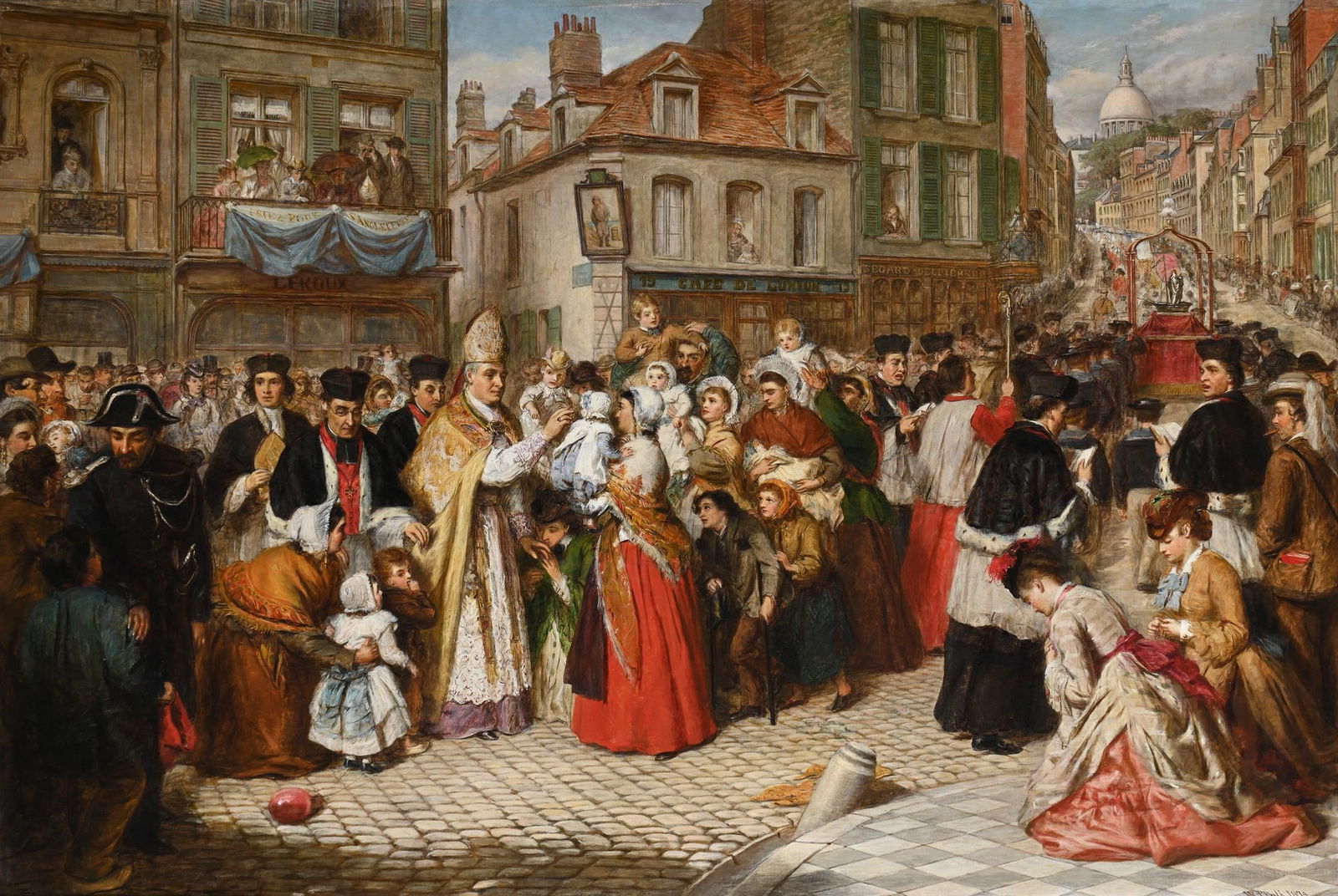 WILLIAM POWELL FRITH (BRITISH 1819 - 1909), BLESSING THE CHILDREN AT BOULOGNE (1 of 3)