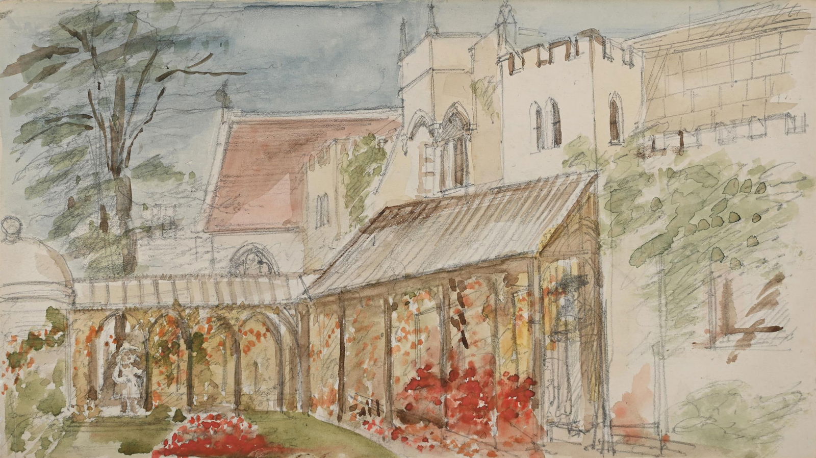HRH PRINCESS LOUISE, DUCHESS OF ARGYLL (BRITISH 1848-1939), VIEW OF A CLOISTER (1 of 3)