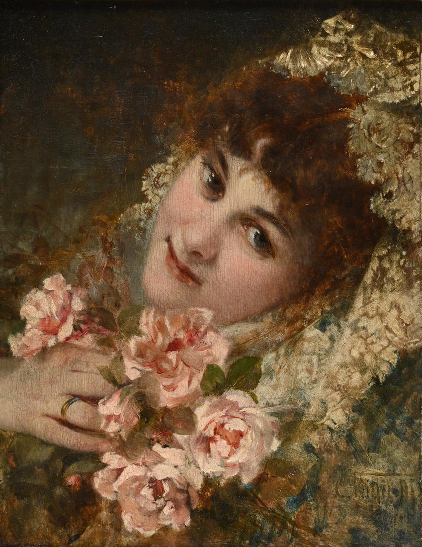 CONRAD KIESSEL (GERMAN 1846 - 1921), ROSES (1 of 3)