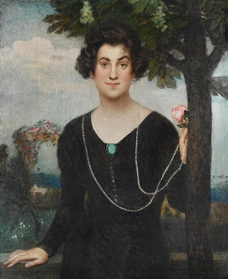 EDUARD VEITH (AUSTRIAN 1856-1925), THREE QUARTER LENGTH PORTRAIT OF JULIA KAI (1 of 3)