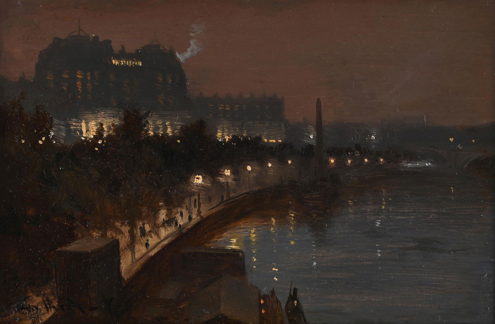 GEORGE HYDE POWNALL (BRITISH 1866-1939), THE VICTORIA EMBANKMENT (1 of 3)