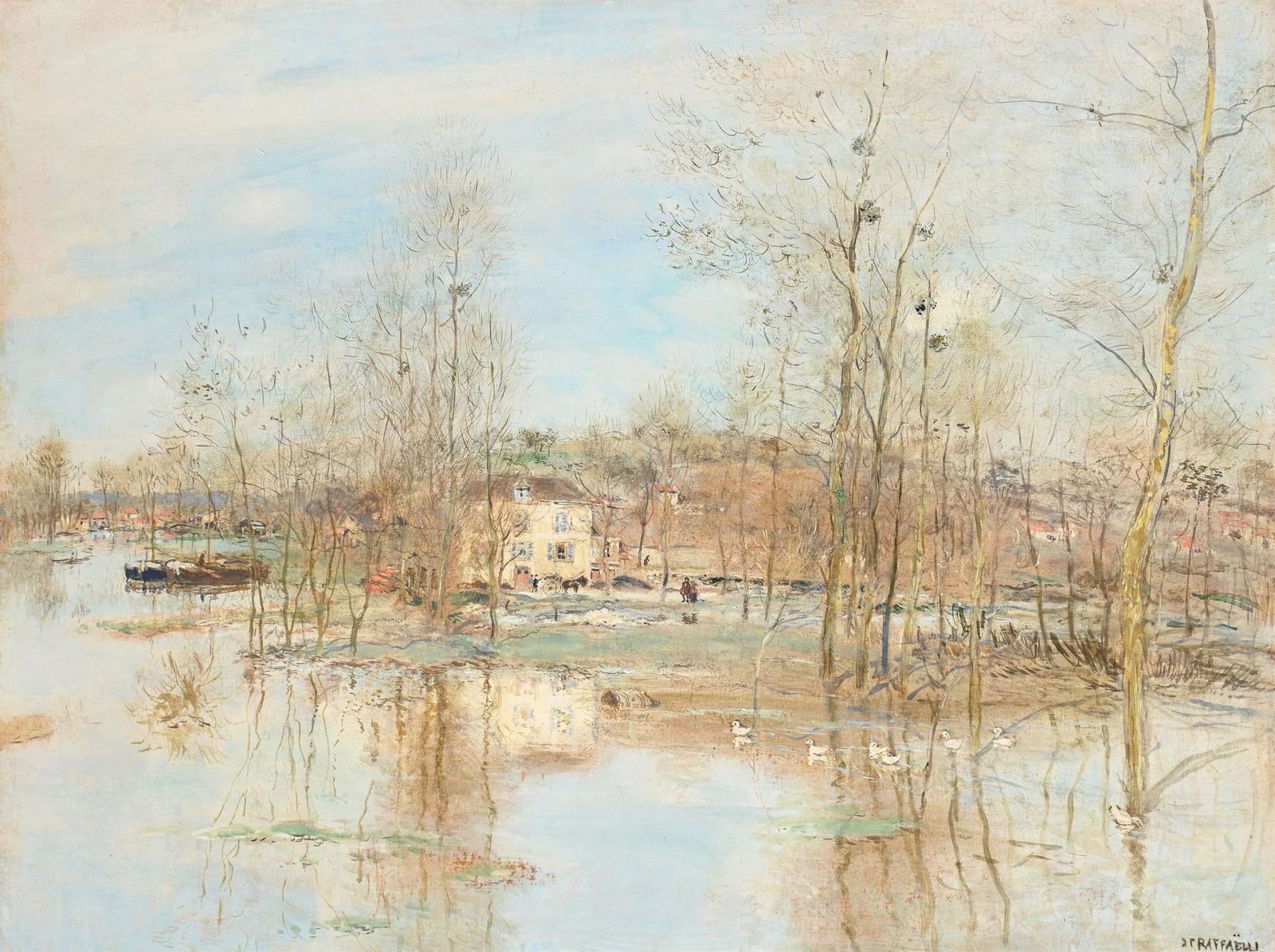 ‡ JEAN-FRANÇOIS RAFFAËLLI (FRENCH 1850-1924), L'INONDATION DANS LA PLAINE (1 of 3)