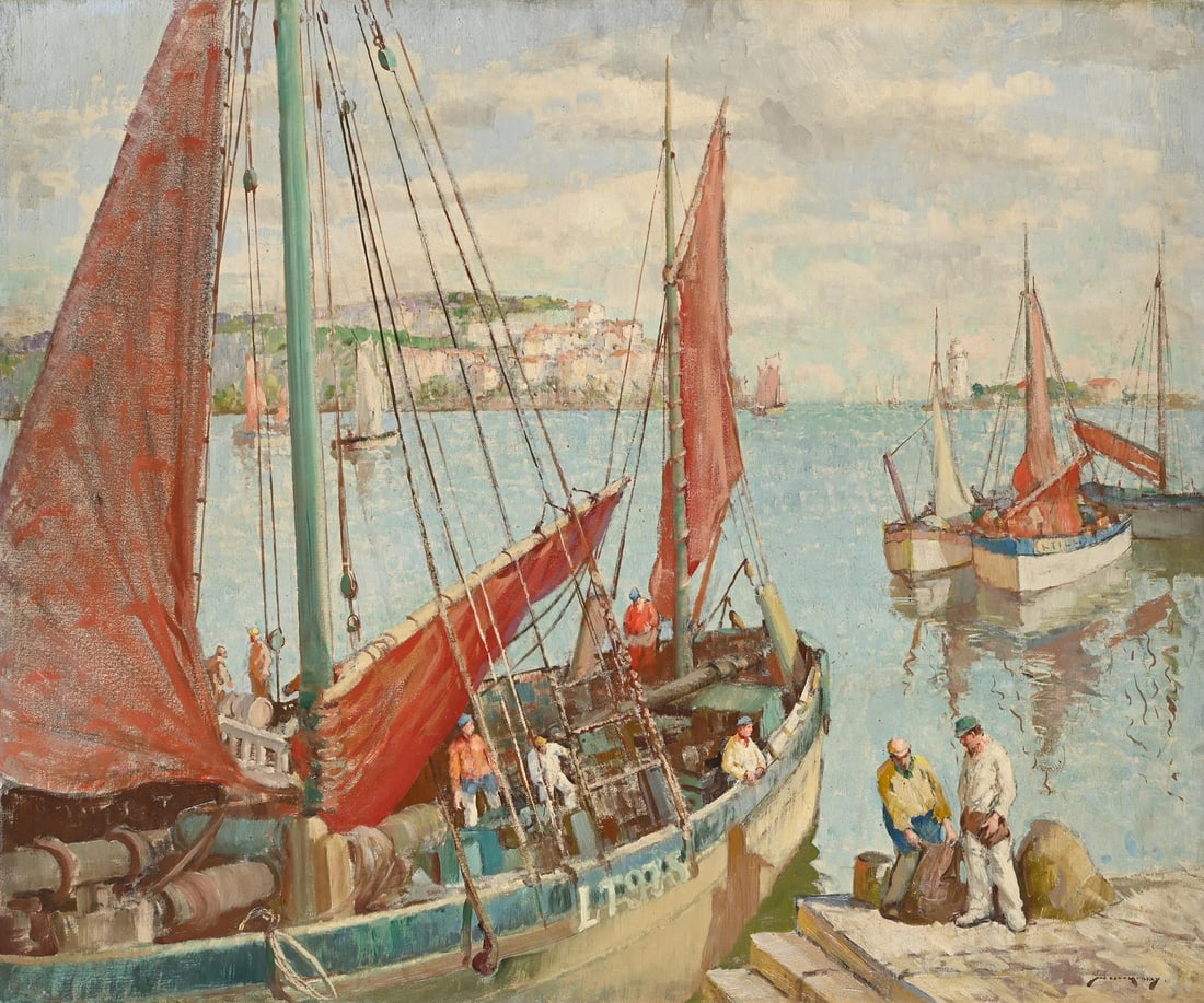 WILLIAM LEE HANKEY (BRITISH 1869 - 1952), TRAILER READY FOR SEA (1 of 3)