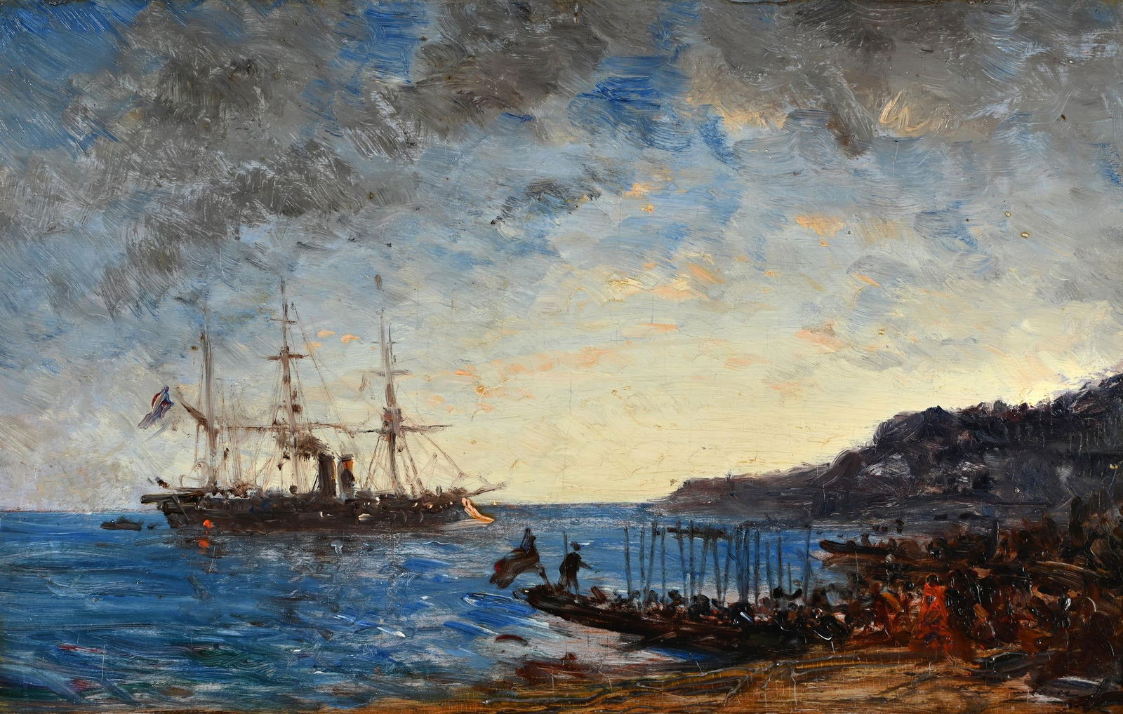 FÉLIX ZIEM (FRENCH 1821-1911), VISITE DE L'ESCADRE A TOULON (1 of 3)
