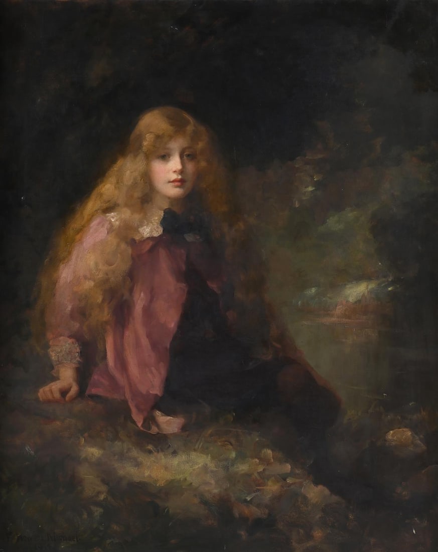 FREDERICK HOWARD MICHAEL (BRITISH 1865-1936), PORTRAIT OF 'PEGGY': Oil on canvas