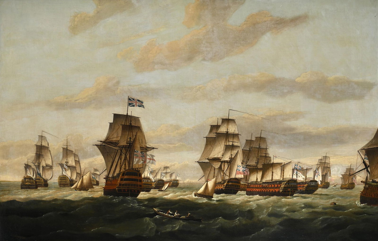 THOMAS LUNY (BRITISH 1759-1837), THE BRITISH FLEET UNDER ADMIRAL LORD HOWE (1 of 4)