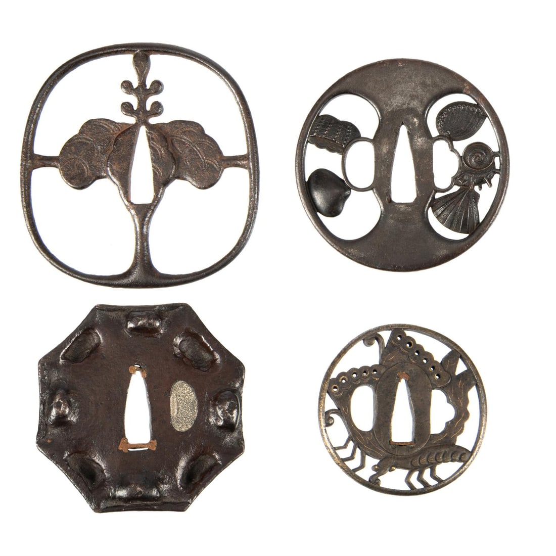 ‡ Four iron tsuba, Momoyama-Edo period (1 of 2)