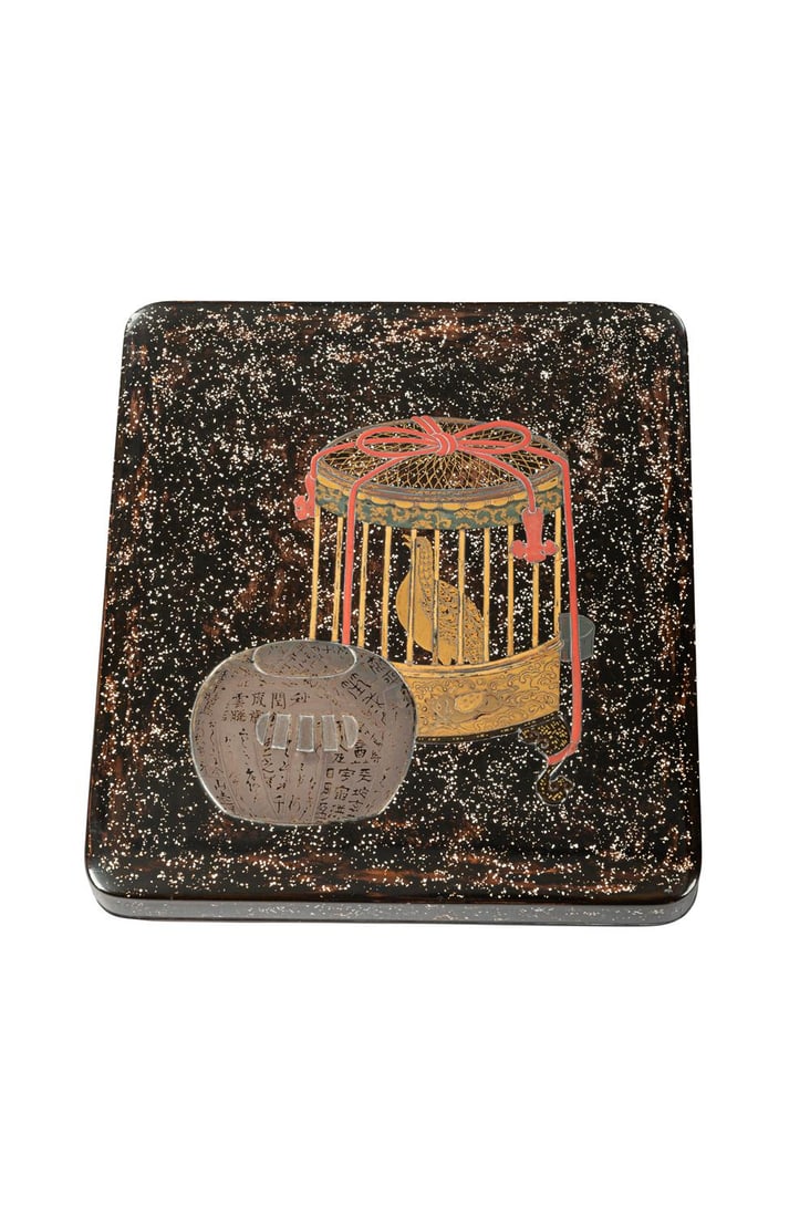 ‡ A suzuribako [writing box], Edo period: ‡ Property from the Collection of Jean SaportaA suzuribako [writing box] Edo period, 19th century the rectangular box with overhanging cover and rounded corners, decorated in gold, silver, black