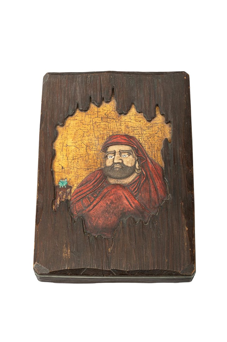 ‡ A shikishi-bako [box for square poem paper], Edo period: ‡ Property from the Collection of Jean SaportaA shikishi-bako [box for square poem paper]Signed Gyonen hachijuichi-o Muchuan zo (made by Muchuan, old man of eighty-one)Edo period, 19th century t