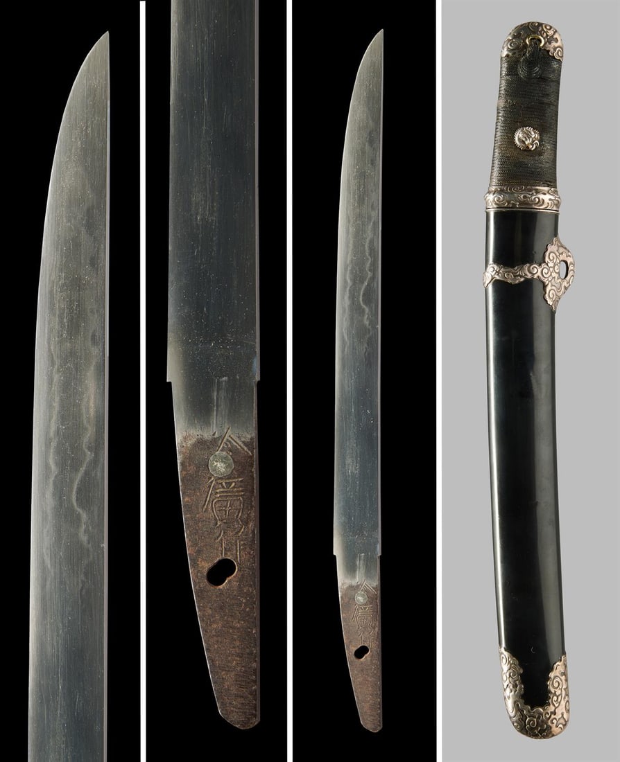 ‡ A tanto, The koshirae, Meiji period: ‡ Property from the Collection of Jean SaportaA tanto The koshirae, Meiji period, 19th century Sugata [configuration]: hira-zukuri, iori-mune, very slight curvature Kitae [forging pattern]: itam