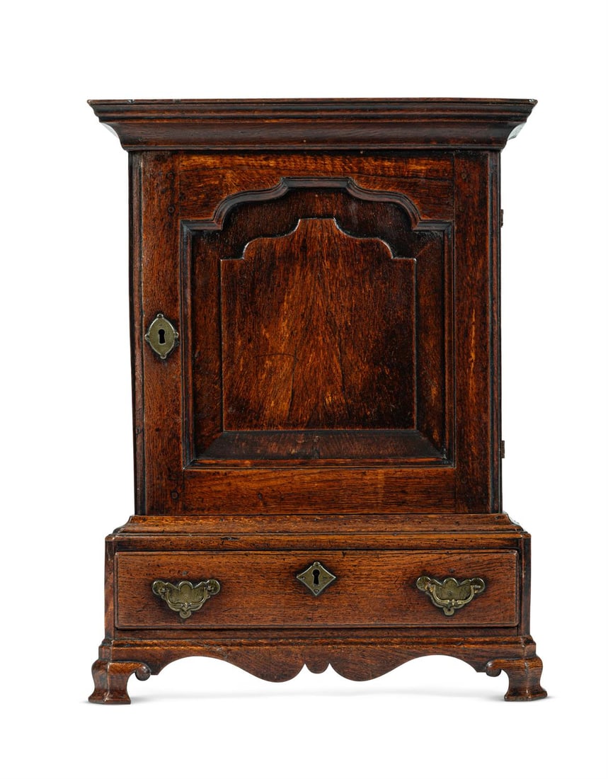 A GEORGE II OAK TABLE TOP CUPBOARD, CIRCA 1740 (1 of 3)