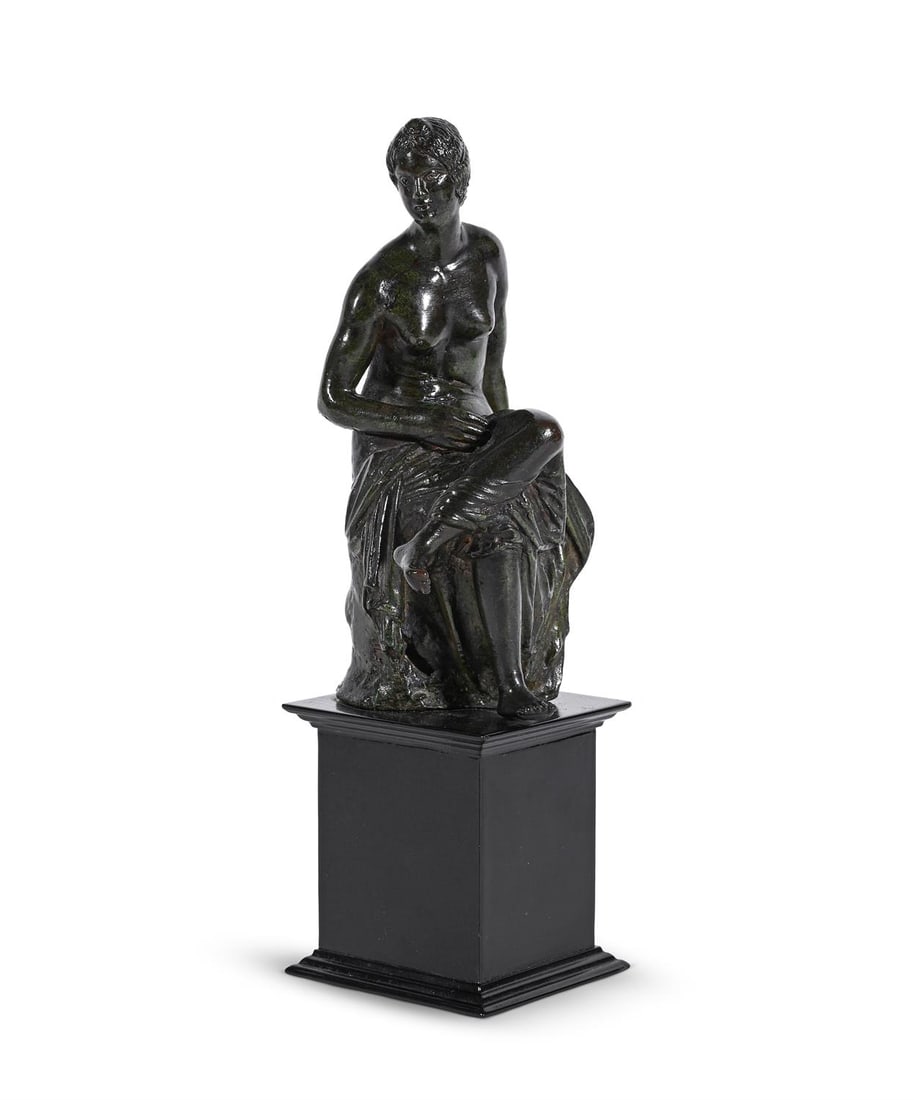 A BRONZE FIGURE OF ANDROMEDA SEATED, ITALIAN SCHOOL, 16TH OR 17TH CENTURY (1 of 3)