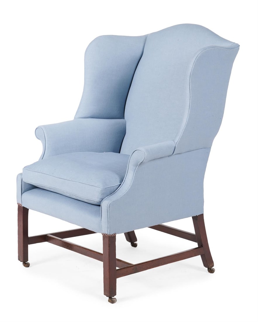 A GEORGE III MAHOGANY WING ARMCHAIR, CIRCA 1780 (1 of 3)