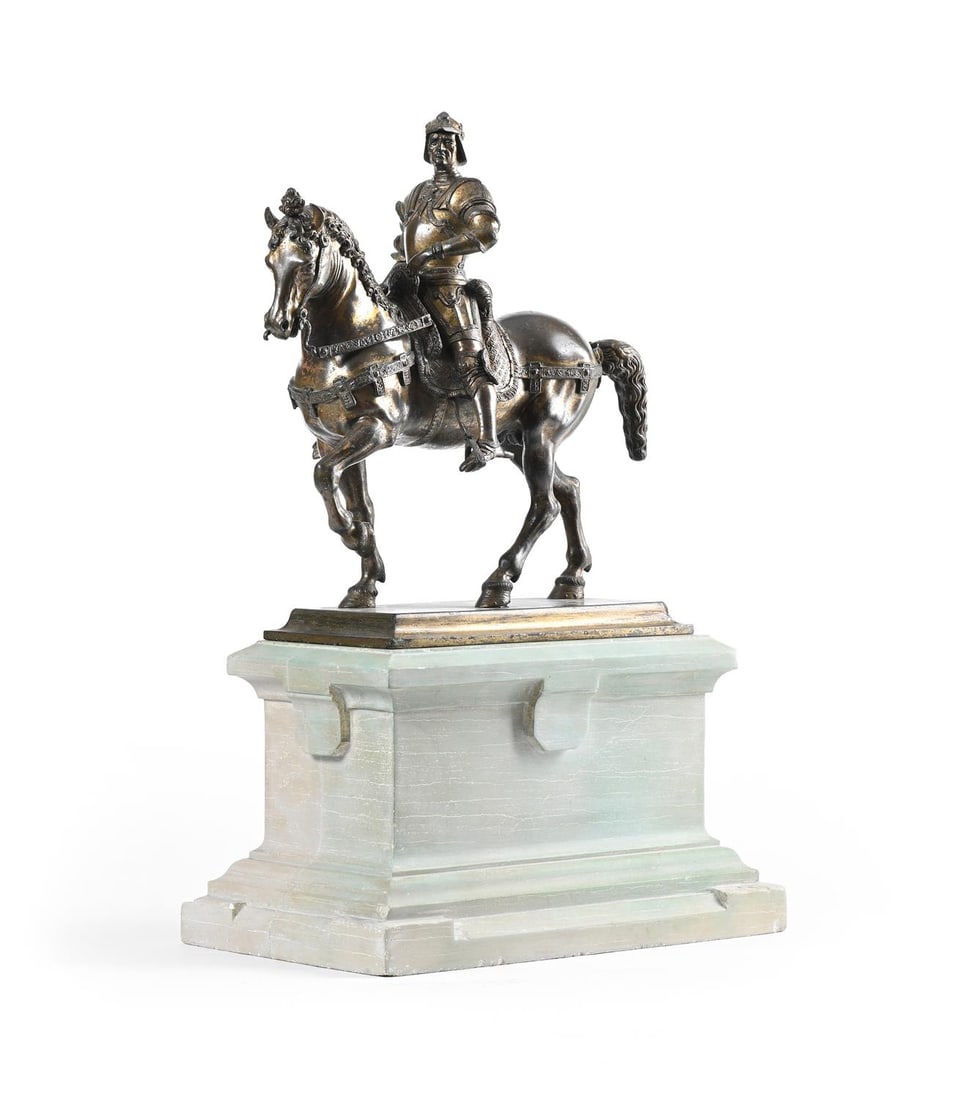 AFTER VERROCCHIO, AN ITALIAN BRONZE MODEL OF THE EQUESTRIAN MONUMENT TO BARTOLOMEO COLLEONI (1 of 2)