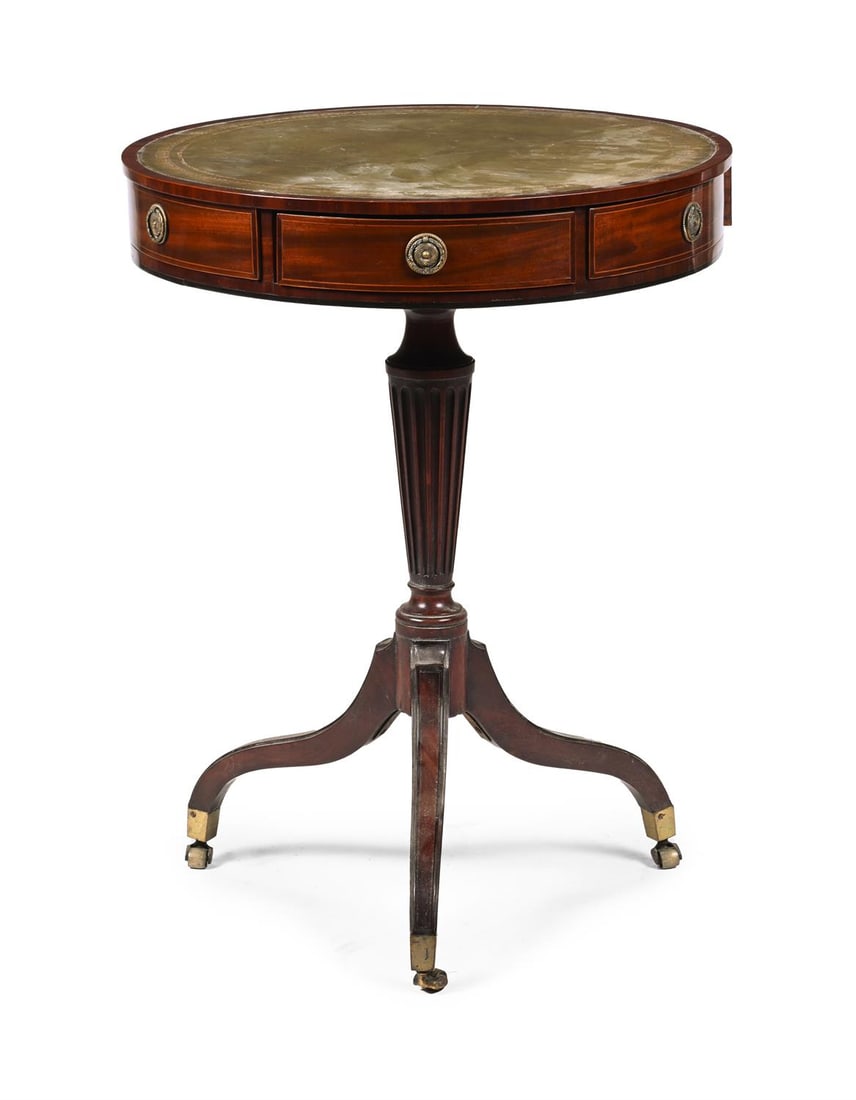 A GEORGE IV MAHOGANY DRUM TOP TABLE, CIRCA 1830 (1 of 3)