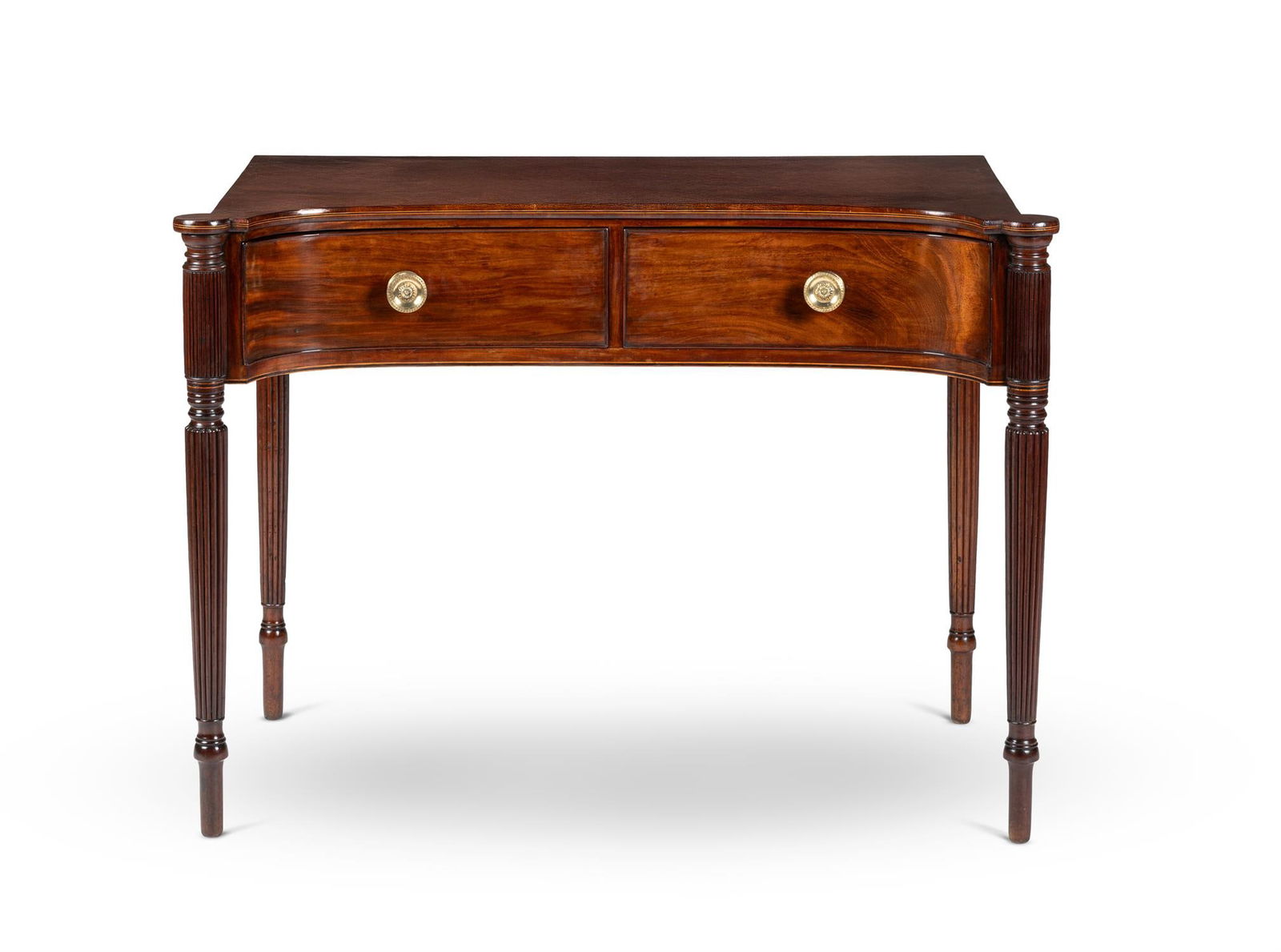 Y A REGENCY MAHOGANY INVERTED BOWFRONT SIDE TABLE, CIRCA 1815 (1 of 3)