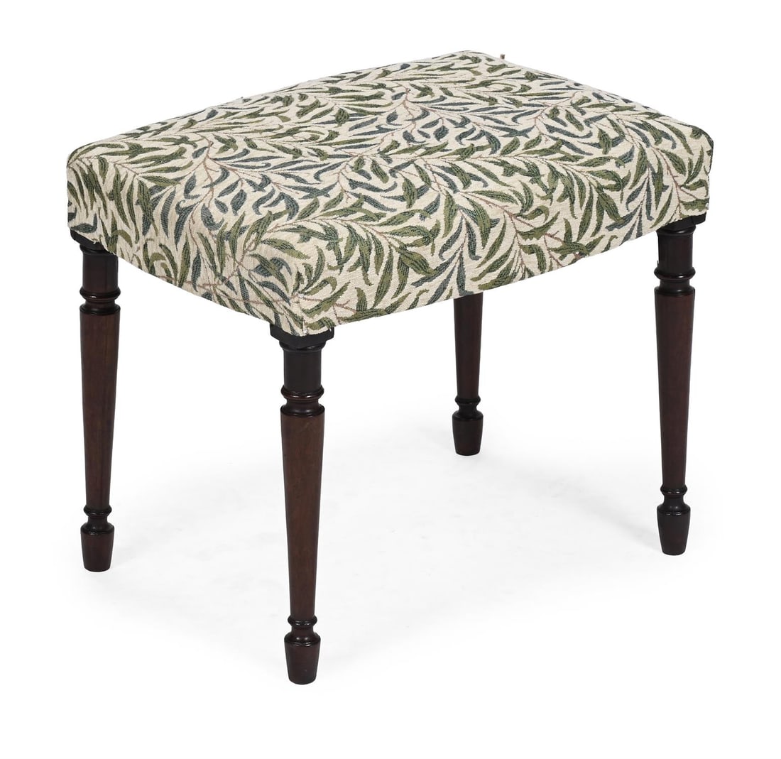 A GEORGE III MAHOGANY AND UPHOLSTERED STOOL, CIRCA 1800 (1 of 3)