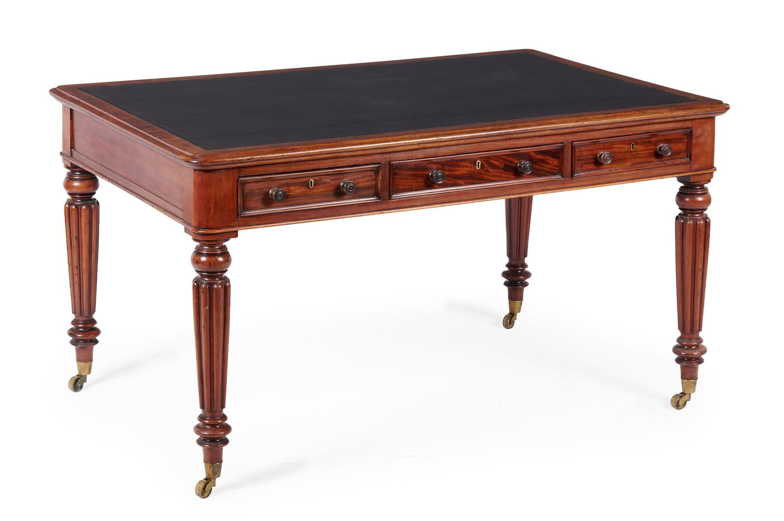 A GEORGE IV MAHOGANY PARTNER'S LIBRARY OR WRITING DESK, ATTRIBUTED TO GILLOWS, CIRCA 1825 (1 of 3)