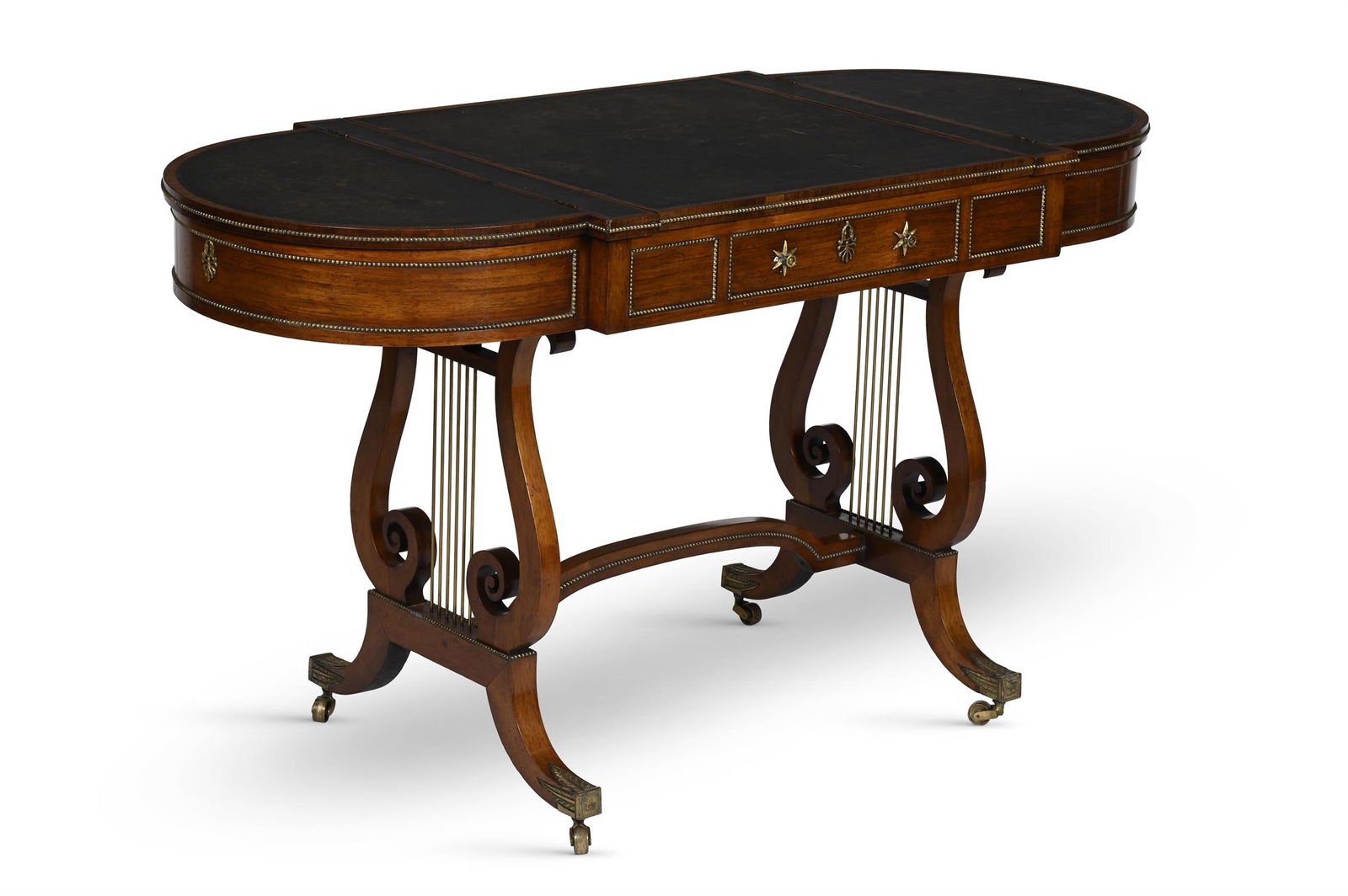 Y A REGENCY ROSEWOOD AND BRASS MOUNTED LIBRARY TABLE, ATTRIBUTED TO GILLOWS, CIRCA 1815 (1 of 5)