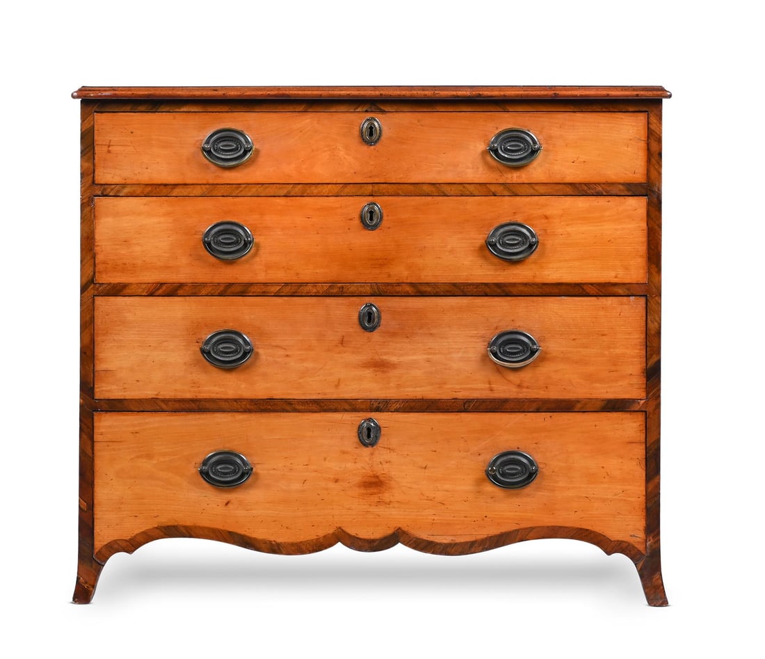 Y A GEORGE III SATINWOOD AND ROSEWOOD CROSSBANDED DRESSING CHEST OF DRAWERS, CIRCA 1790 (1 of 7)