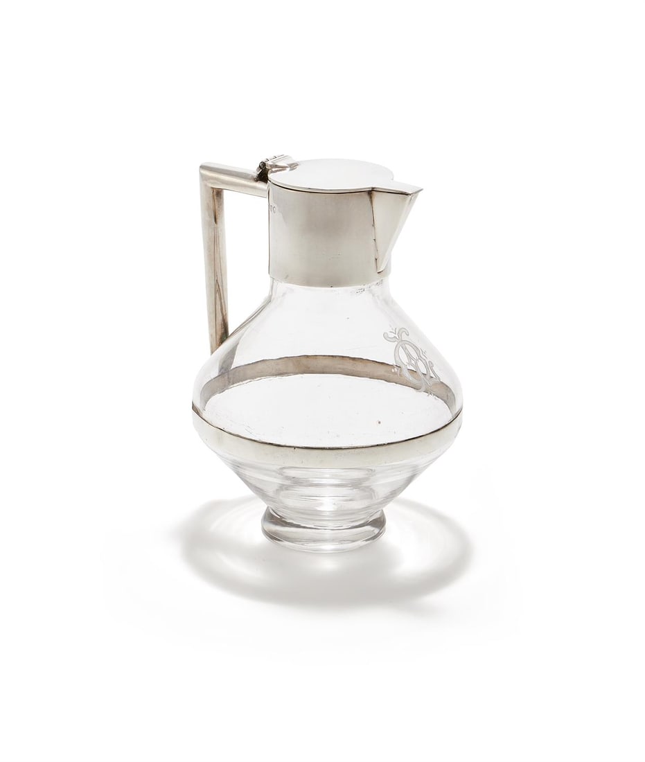 A VICTORIAN SILVER MOUNTED GLASS DECANTER (1 of 3)