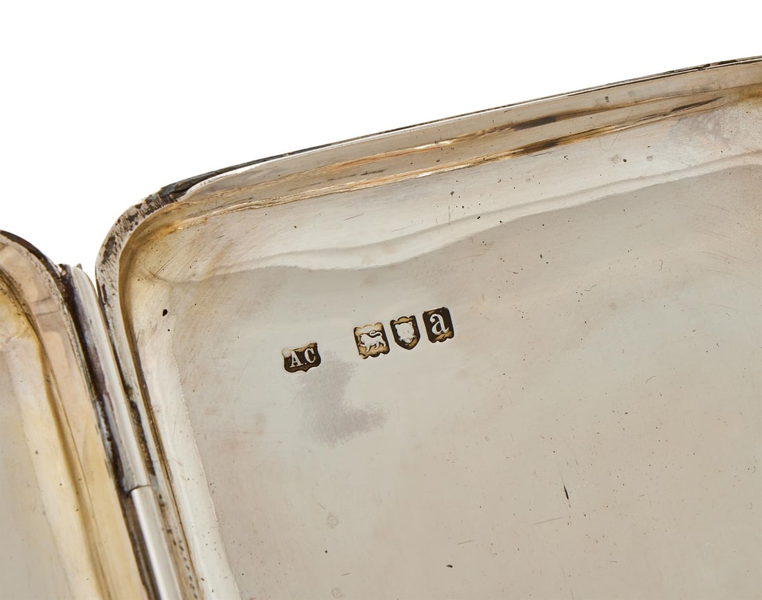 A SILVER RECTANGULAR CIGAR BOX - 2