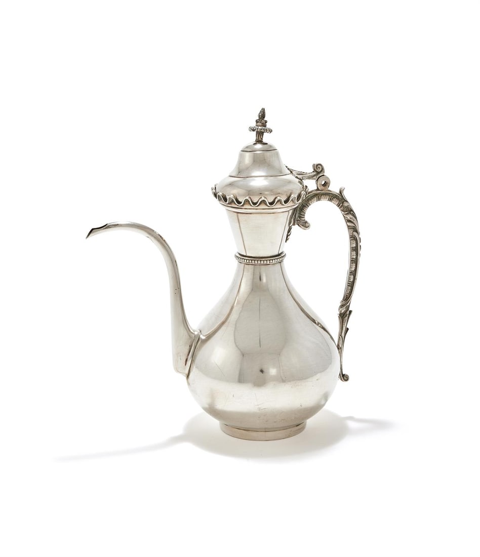 A LATE 19TH CENTURY OTTOMAN TURKISH SILVER COFFEE POT (1 of 1)