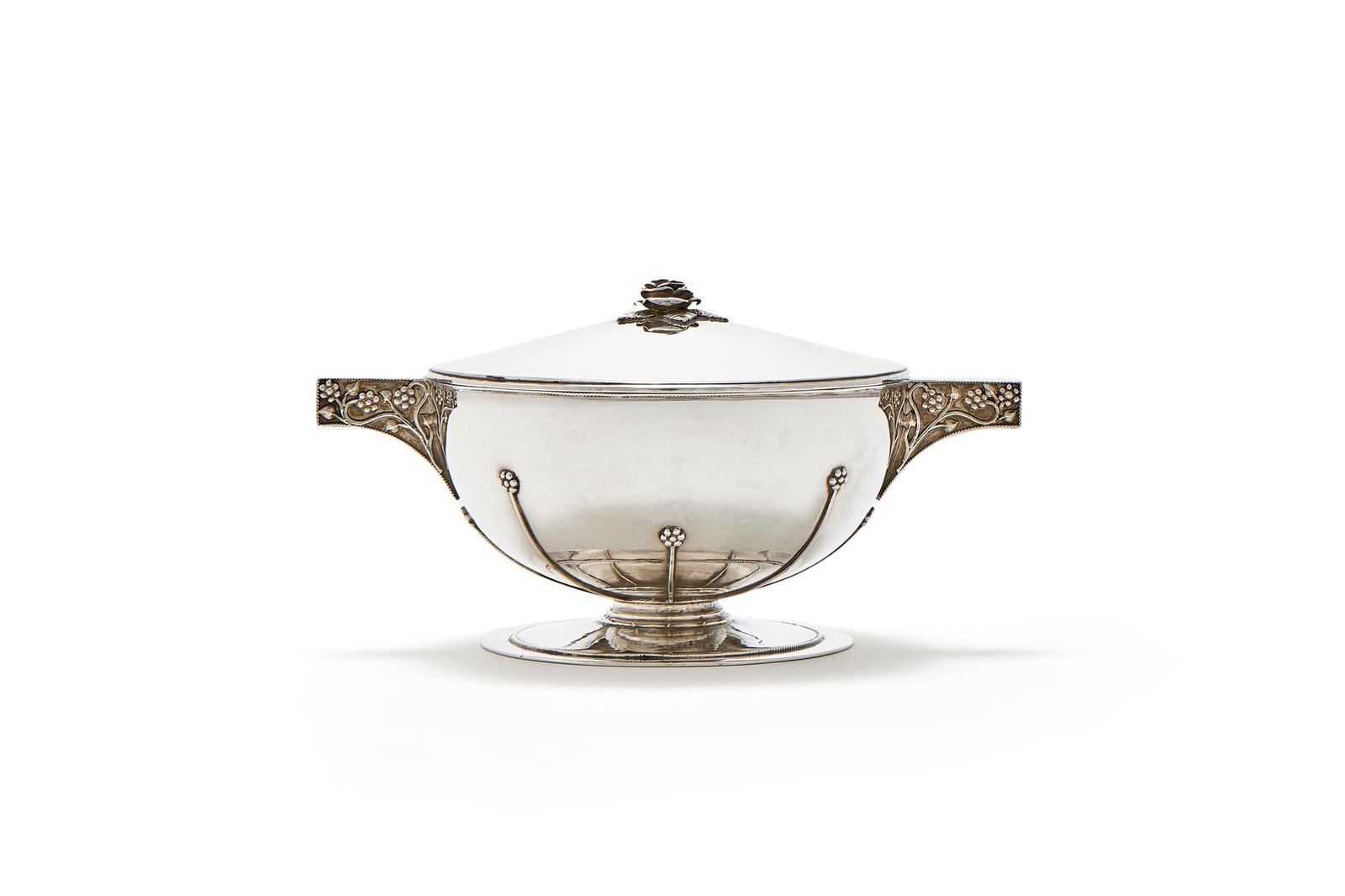 A SILVER DISH AND COVER (1 of 4)