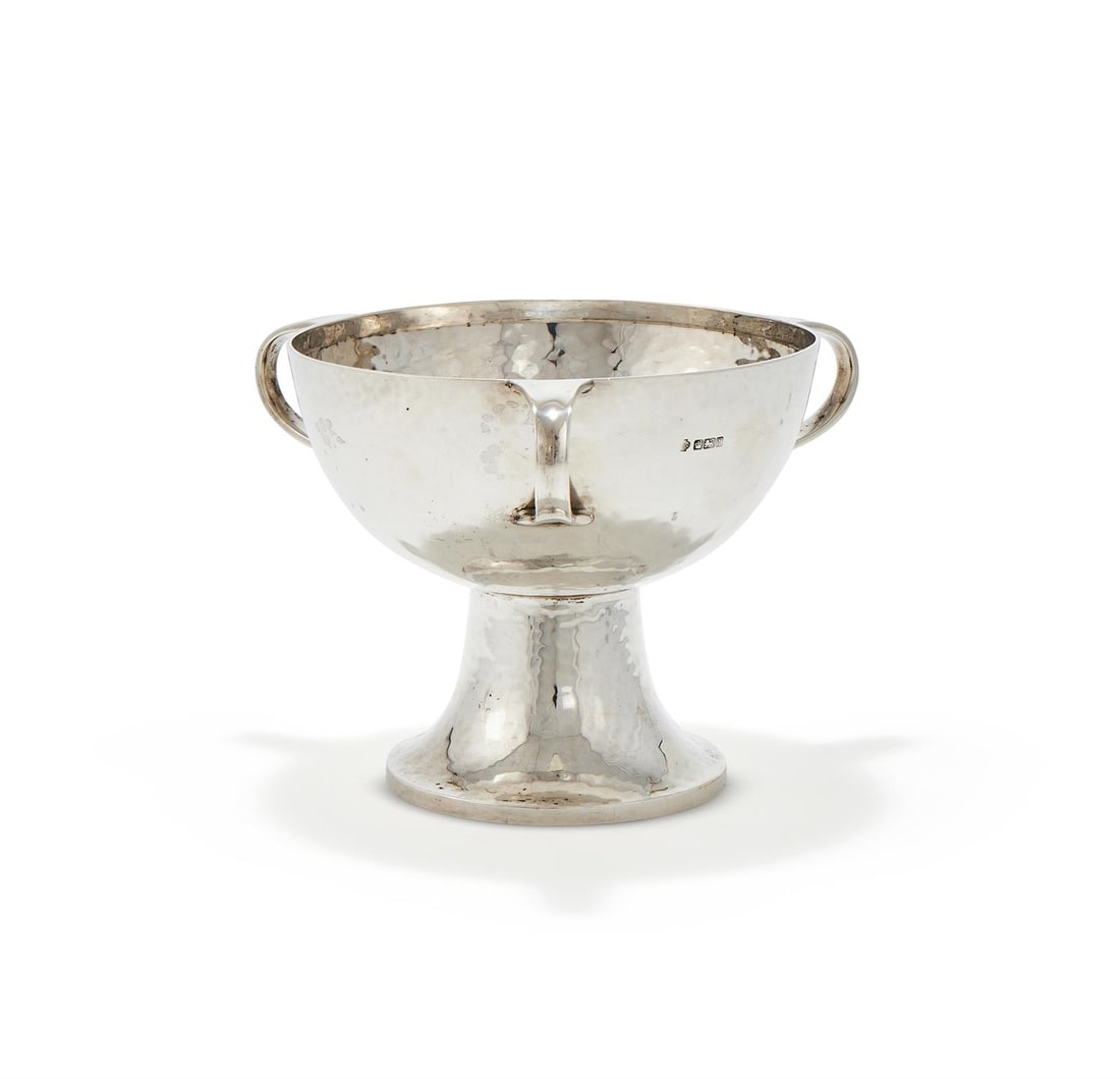 A SILVER THREE HANDLED BOWL (1 of 3)