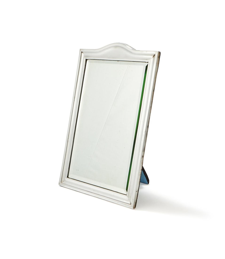 AN EDWARDIAN SILVER MOUNTED EASEL BACKED MIRROR (1 of 2)