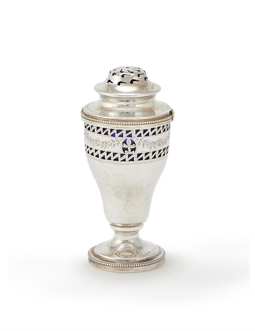 A SILVER PIERCED SUGAR CASTOR (1 of 3)