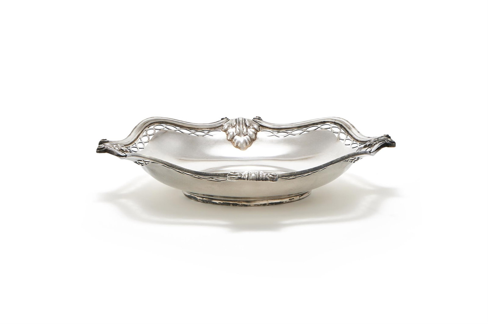 A SILVER PIERCED DISH (1 of 3)