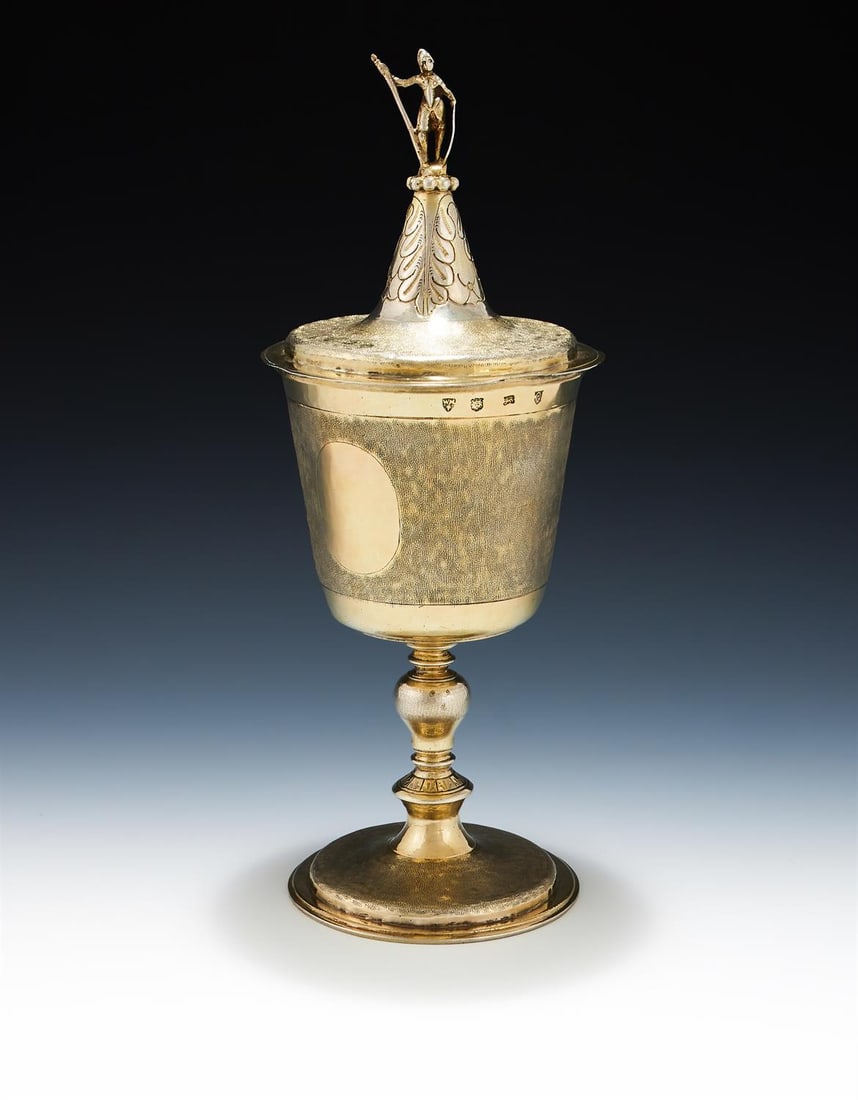 A COMMONWEALTH SILVER GILT STANDING CUP AND COVER (1 of 3)