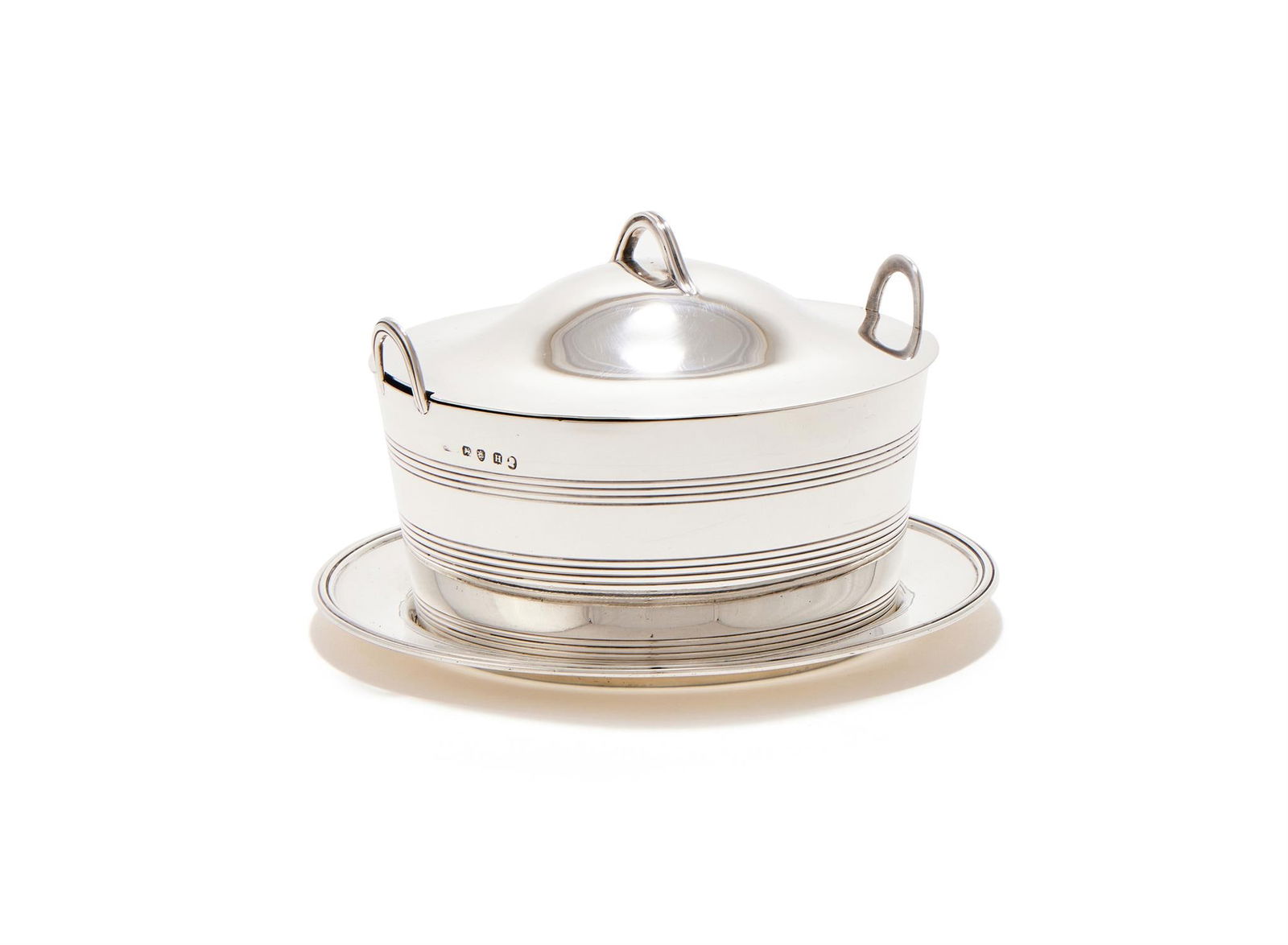 A GEORGE III SILVER BUTTER PAIL AND STAND (1 of 3)