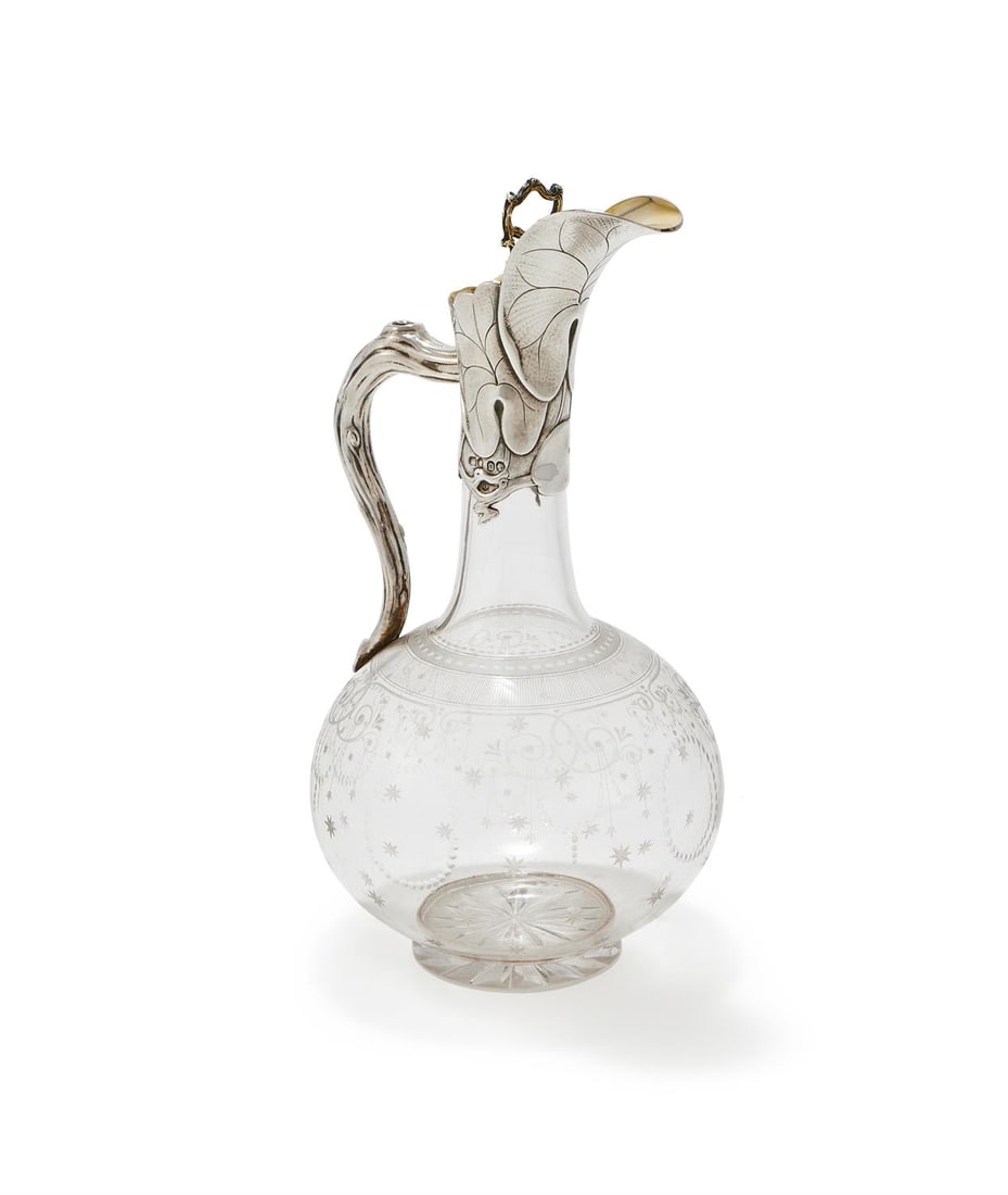 A VICTORIAN PARCEL GILT SILVER MOUNTED CLARET JUG (1 of 3)