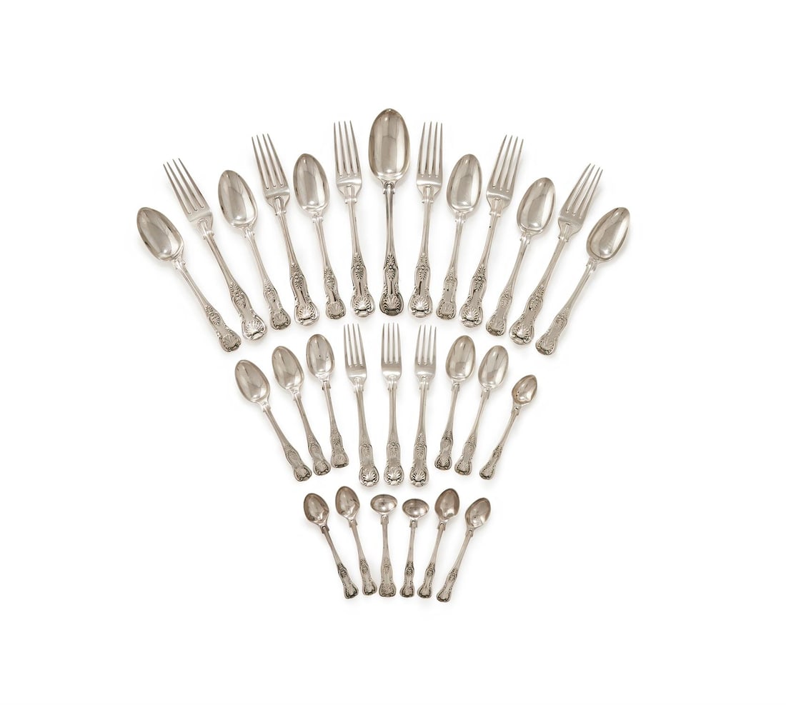 A VICTORIAN KINGS PATTERN PART TABLE SERVICE (1 of 2)