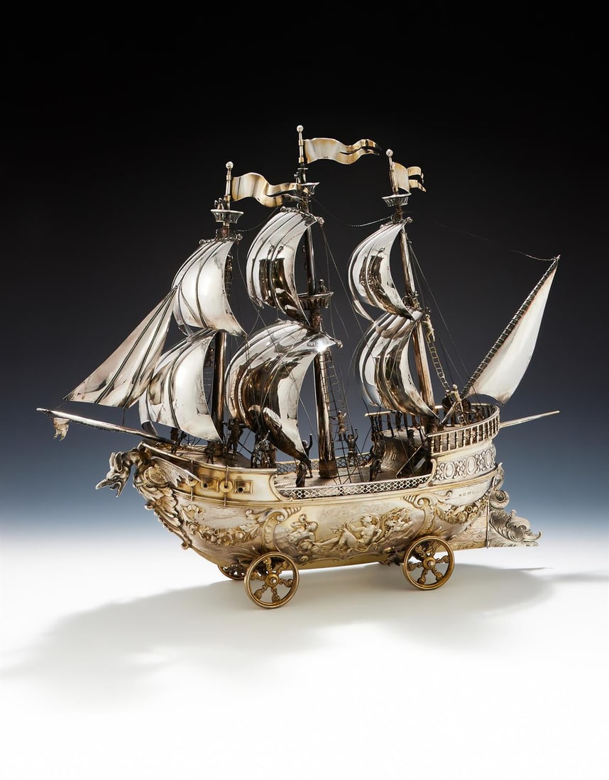 A LARGE SILVER NEF (1 of 5)